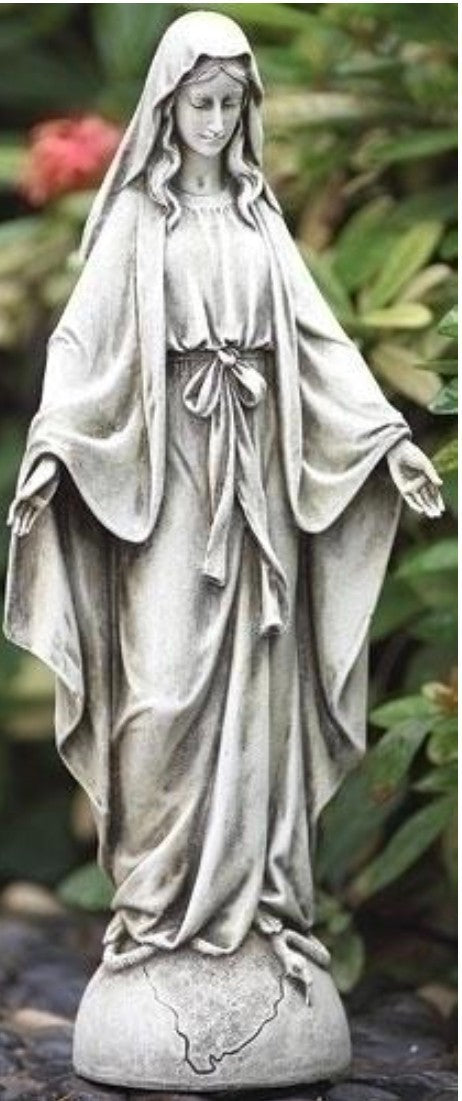Our Lady of Grace  14" Stone Finish Garden Statue, New #RM-62-RM - Journeys of Faith