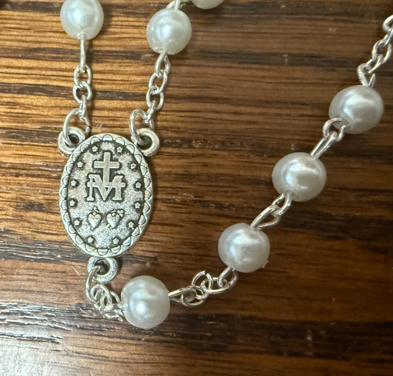 O L of the Miraculous Faux White Pearl Rosary, New #Gftshp-96 - Journeys of Faith