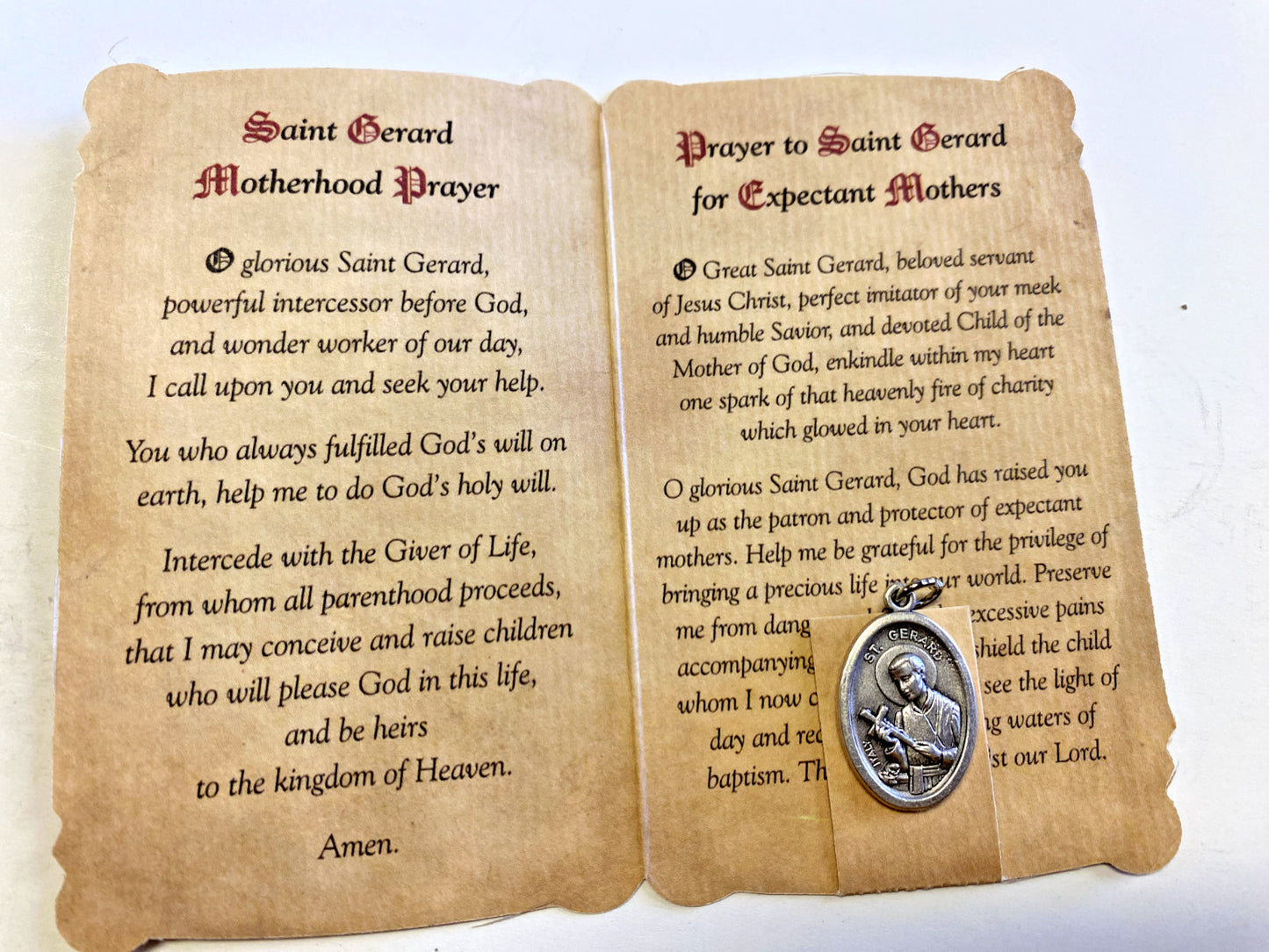 Saint Gerard Majella Patron St of Expectant Mothers Prayer + Medal, New#PCM-015 - Journeys of Faith
