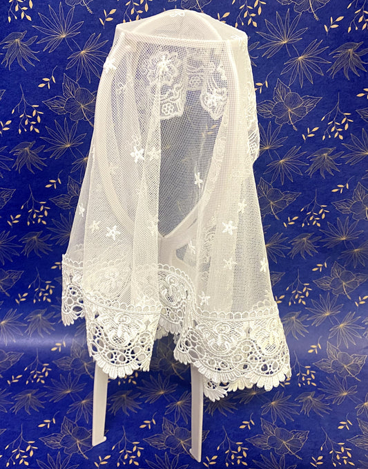 Women's White Lace Church Veil, New #AB-285-R2 - Journeys of Faith