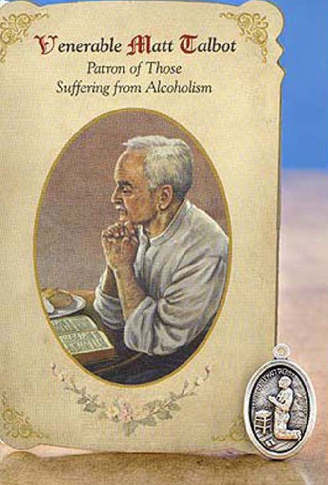 Venerable Matt Talbot (Patron  of Alcoholism) Prayer folder + Medal, New #PCM-31 - Journeys of Faith