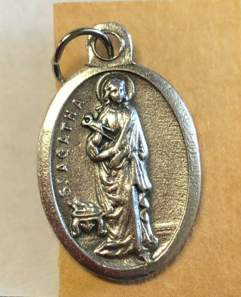 Saint Agatha Novena Prayer Card with Medal, New - Journeys of Faith