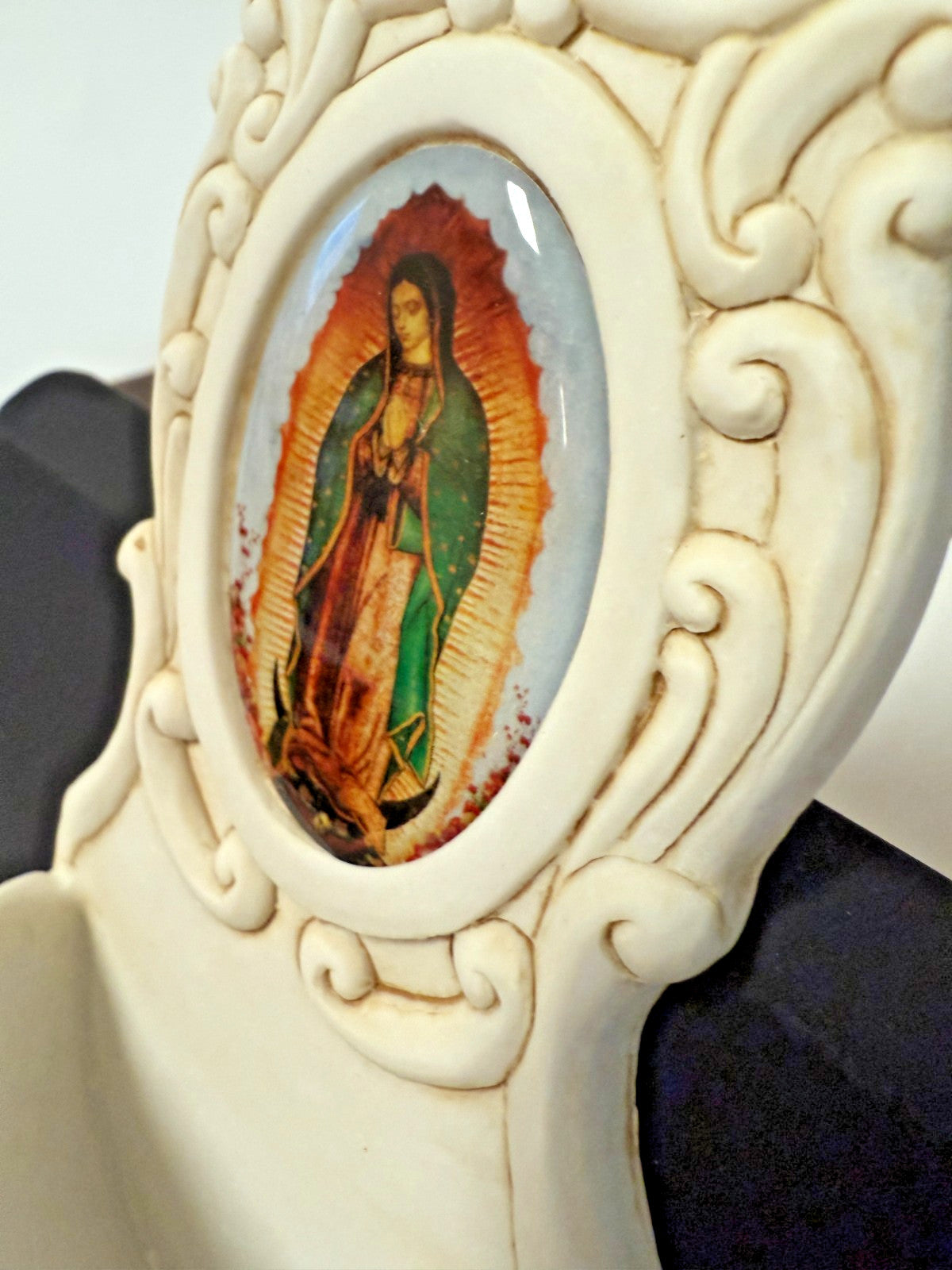 Our Lady of Guadalupe Holy Water 6.75" Font, New #AB-137 - Journeys of Faith