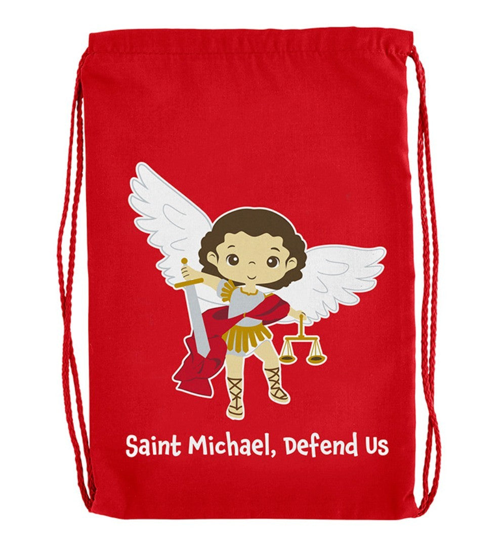 Saint Michael the Archangel Drawstring Backpack , New #AB-323-R2 - Journeys of Faith
