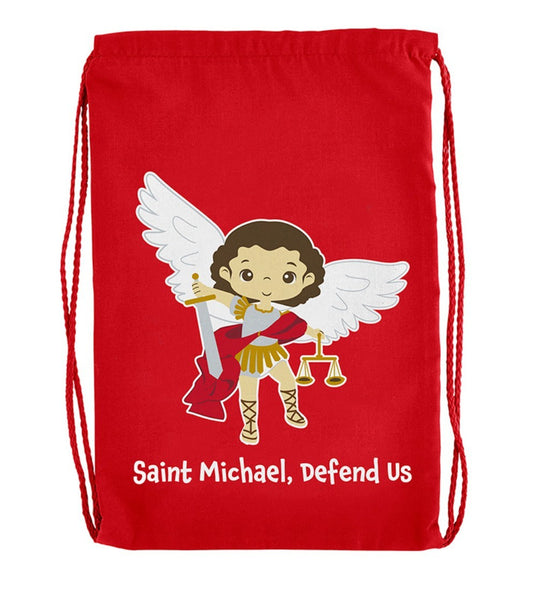 Saint Michael the Archangel Drawstring Backpack , New #AB-323-R2 - Journeys of Faith
