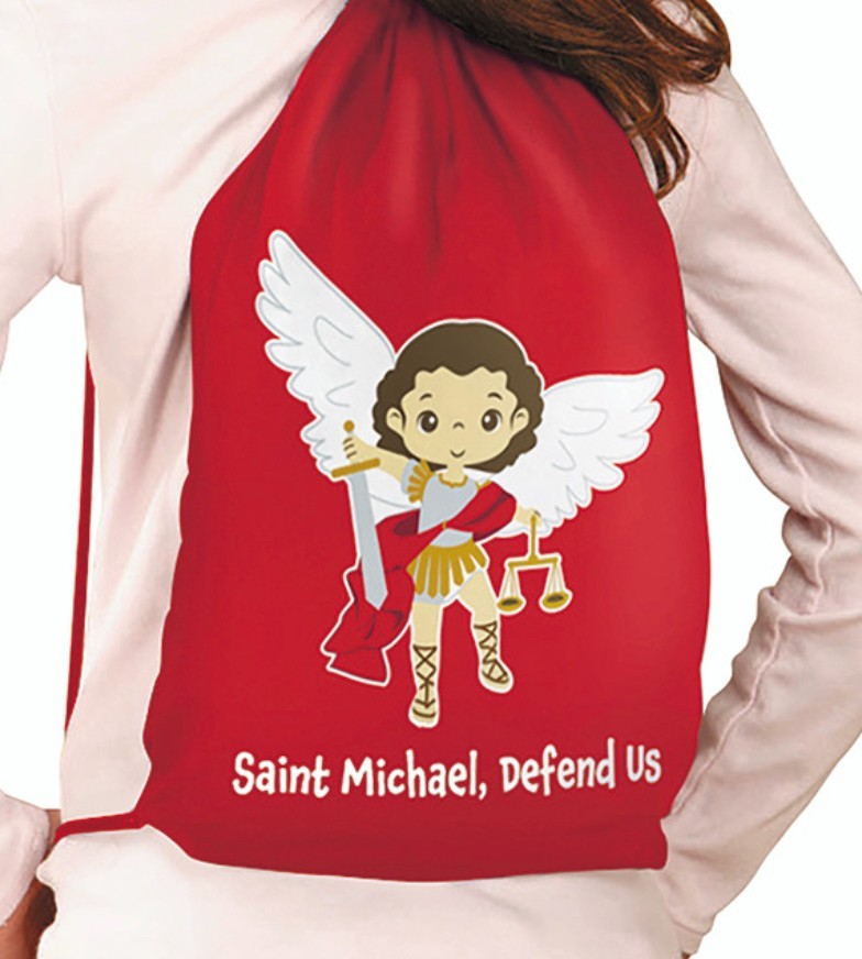 Saint Michael the Archangel Drawstring Backpack , New #AB-323-R2 - Journeys of Faith