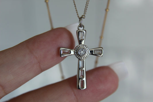 Eternal Cross Necklace in Silver Tone - Journeys of Faith