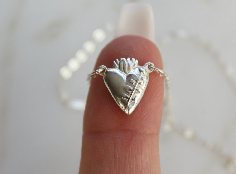 Holy Hearts™ Chaste Heart Of St. Joseph Necklace In Sterling Silver - Journeys of Faith
