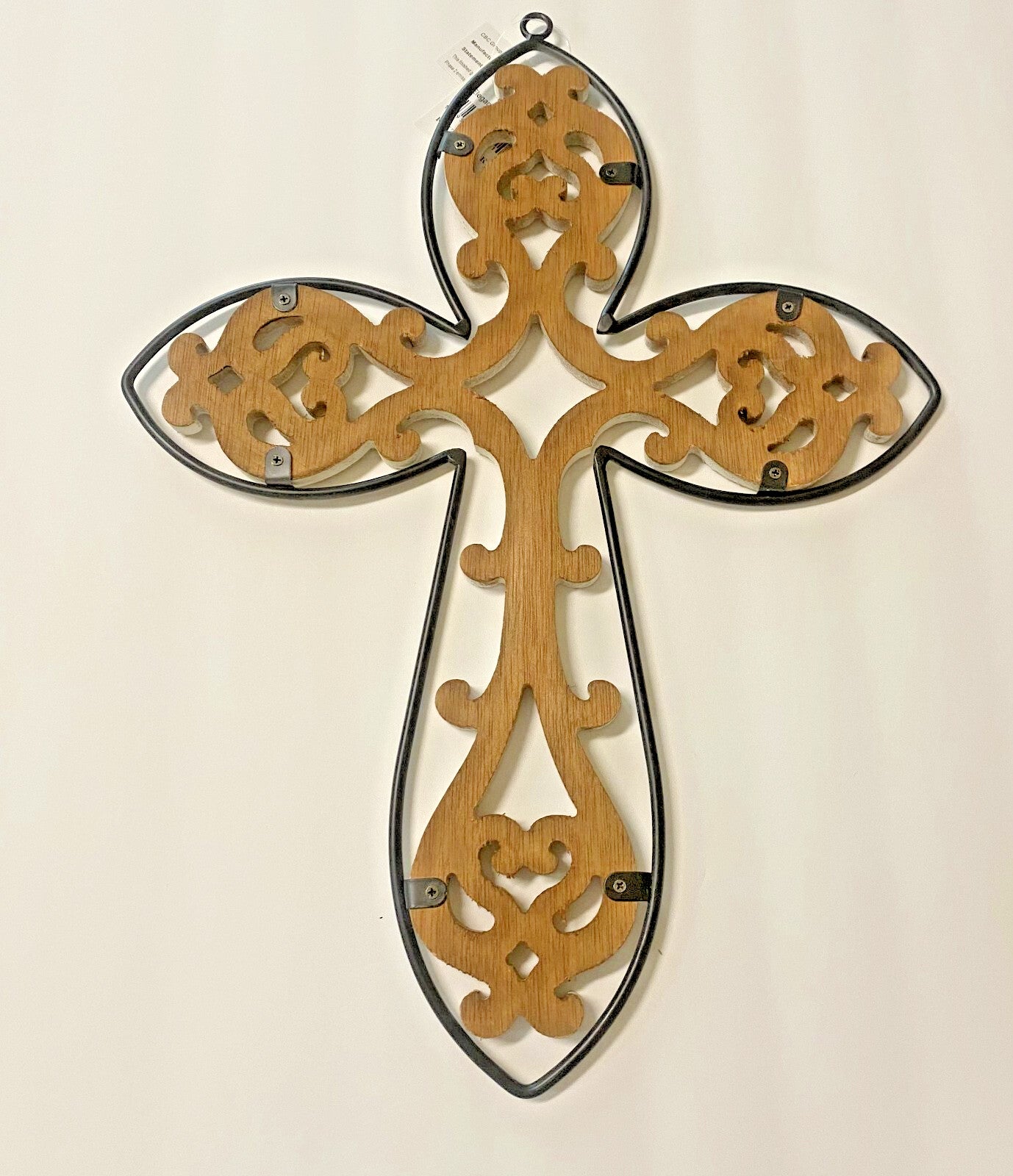 Wood & Metal Ornate Cross,  16.5" New #AB-317-R2 - Journeys of Faith