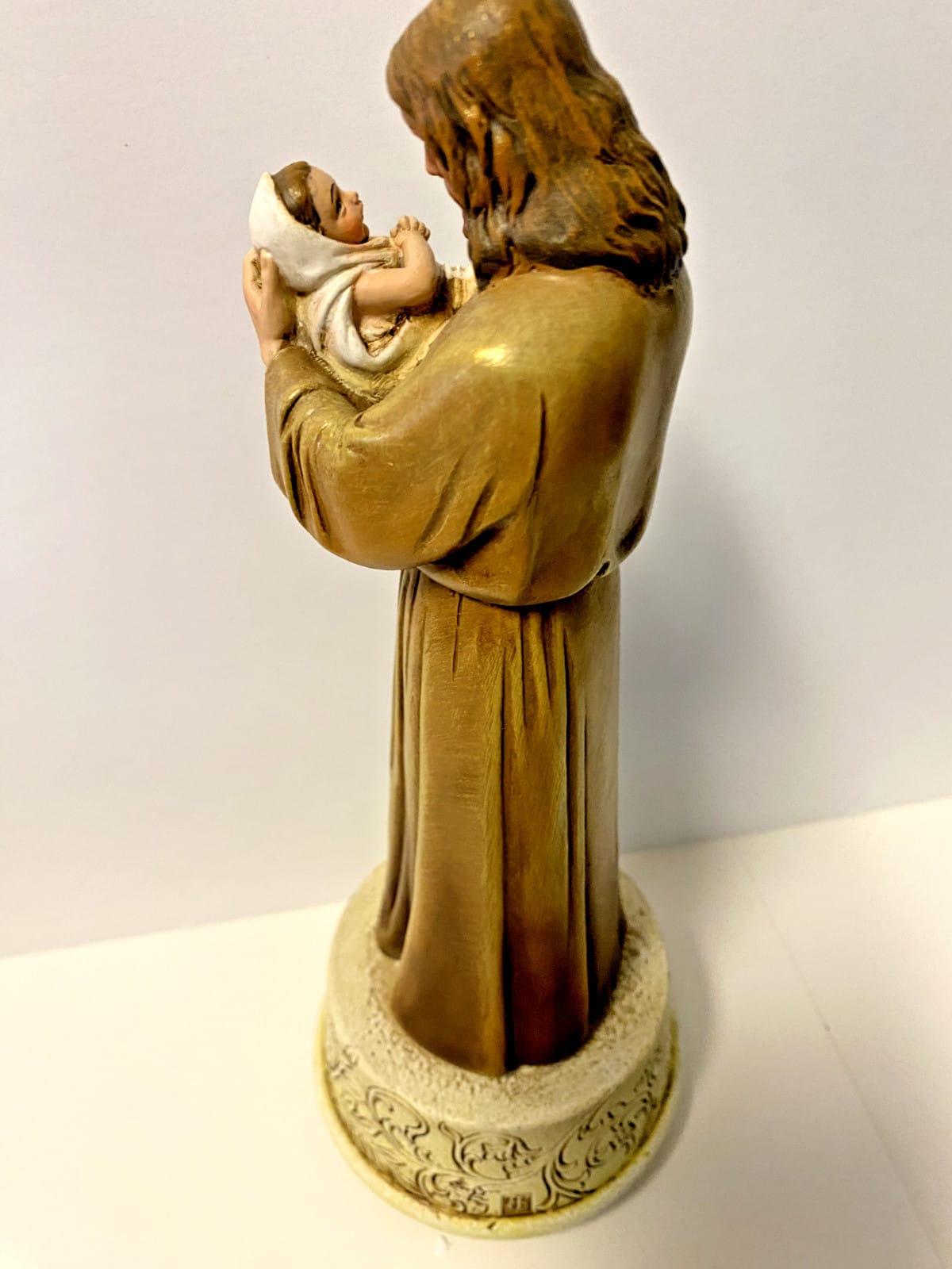 Jesus Loves Me musical figurine by Journeys of Faith, 8.75-inch Christian statue with a serene Jesus figure and gentle expression.