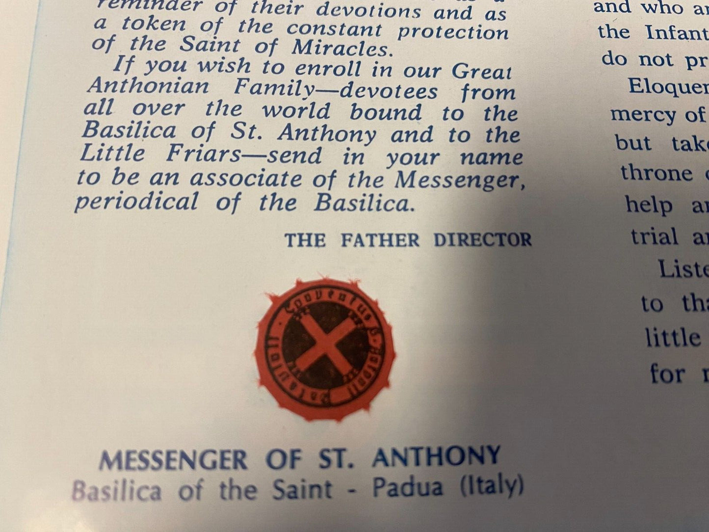 Saint Anthony 3rd Class Relic/Prayer Card Folder, New from Italy PC-004-E