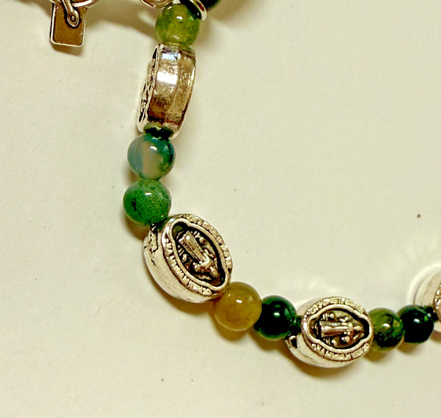 Saint Benedict Gemstone Stretchable 7.5" Bracelet, New #Gftshp-108 - Journeys of Faith
