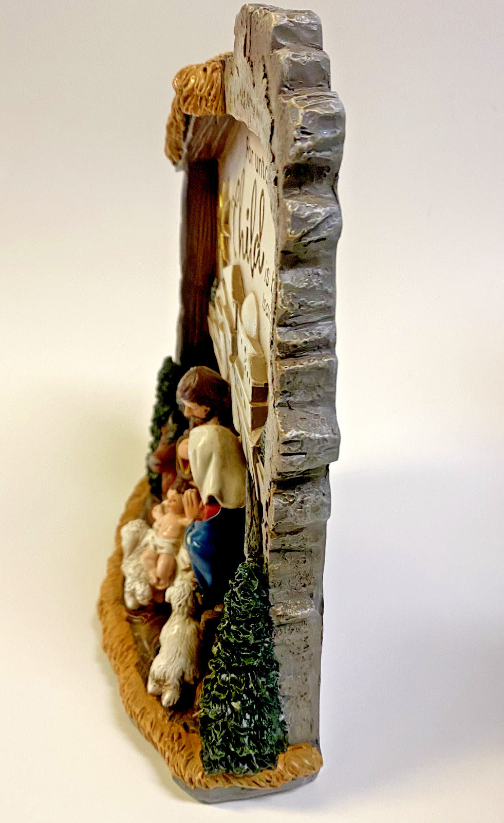 Nativity Scene Figurine/Plaque "For Unto Us a Child is Born", New # AB-248