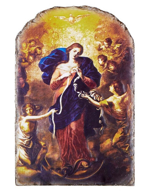 Our Lady Undoer (Untier) of Knots 8.5" Arched Tile Plaque, New #AB-141