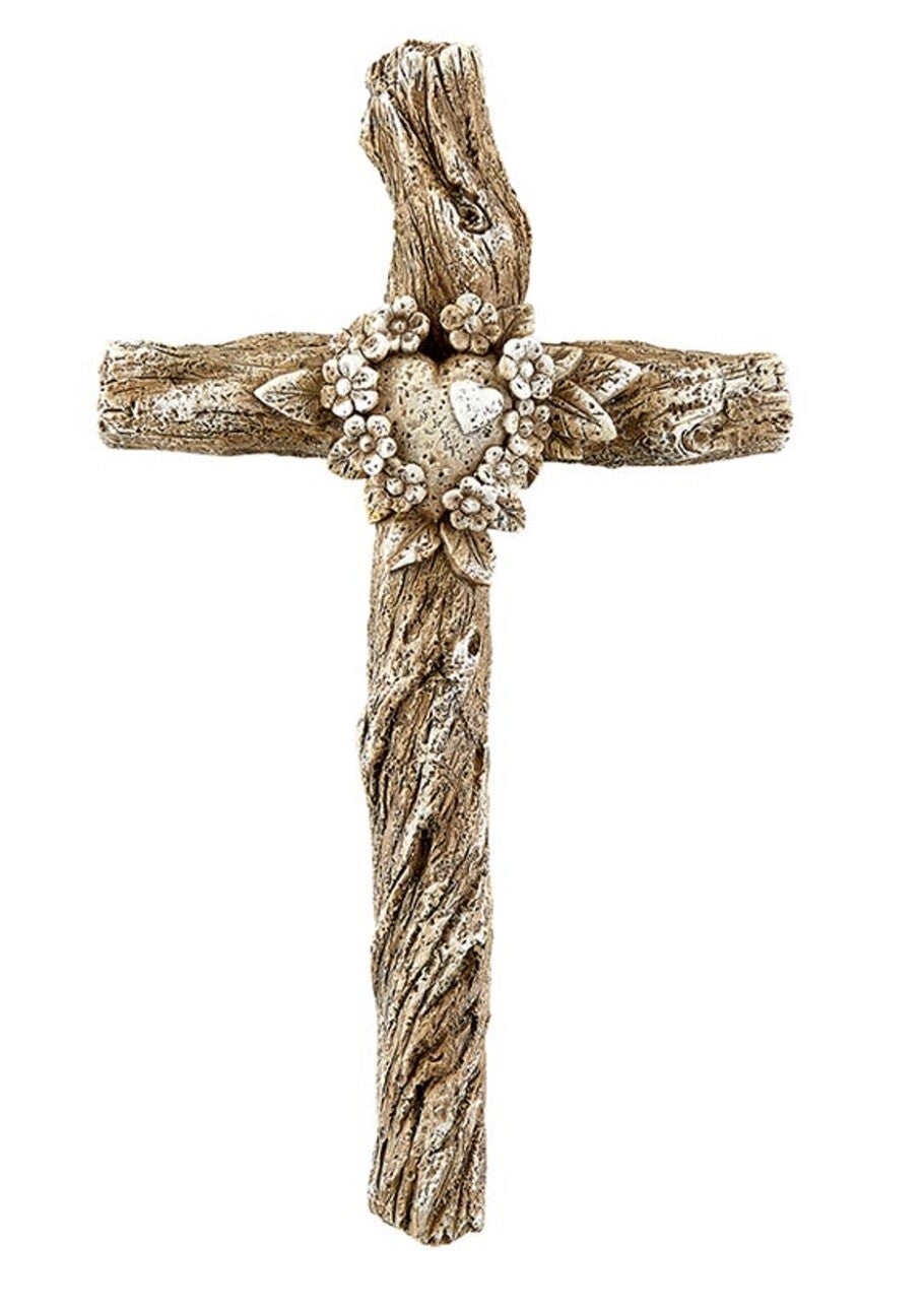 Sacred Heart indoor/outdoor Christian cross collectible by Bob and Penny Lord, featuring intricate design and religious symbolism.