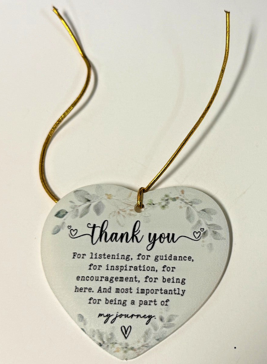 Heart Shape  Thank you/Gratitude Wood Ornament, New #Gftshp-161