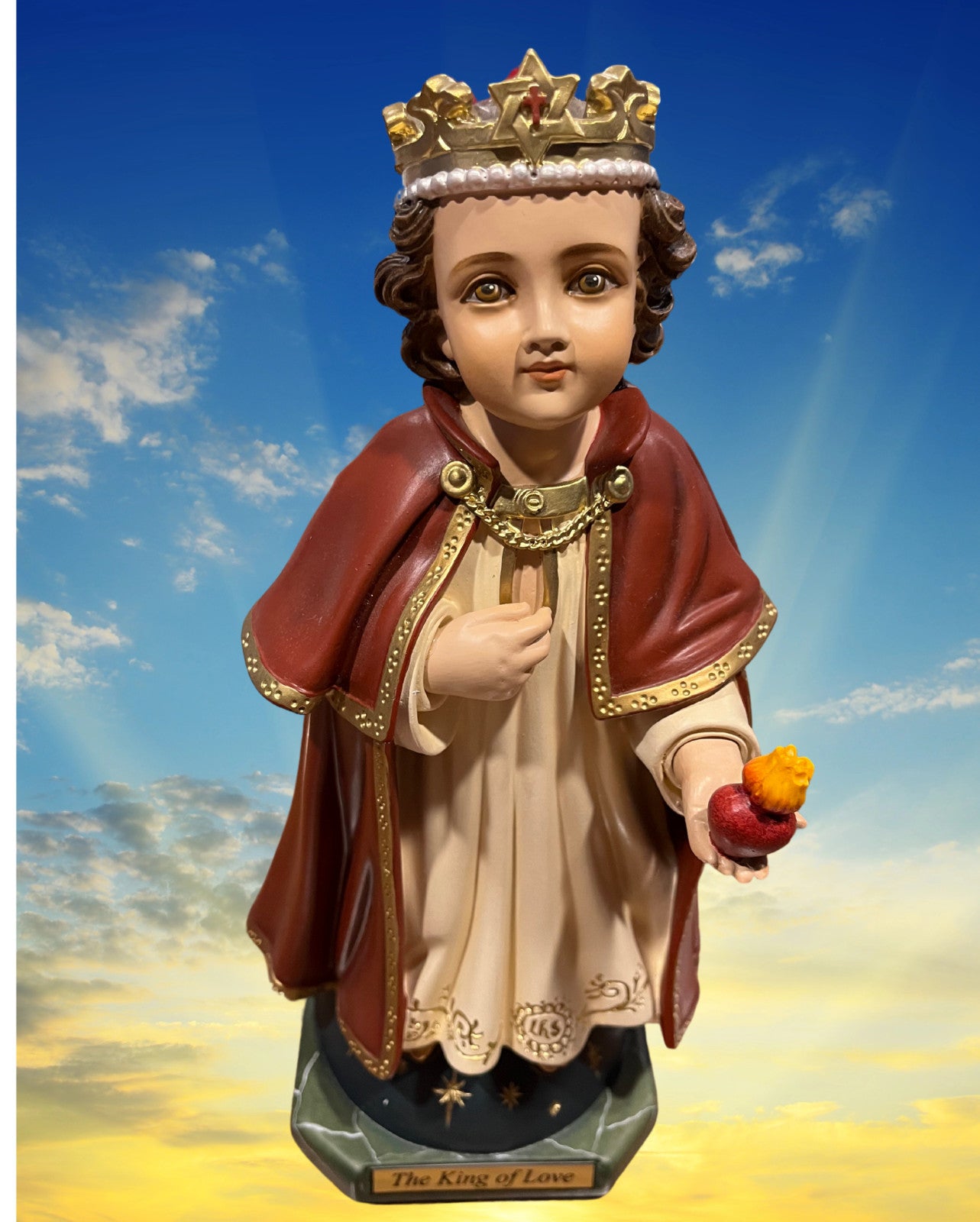 Divine  Child Jesus "King of Love" 14" Statue , New from Colombia #F-011