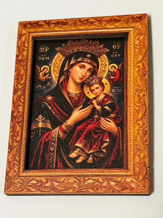 O L of  Perpetual Help Icon Image, Small Wood Magnet, New #Gftshp-262 - Journeys of Faith