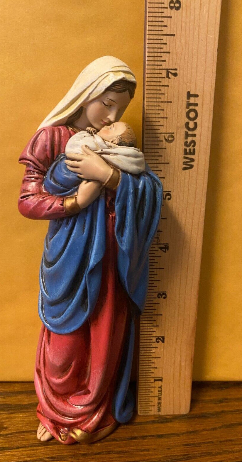 Mother's Kiss/ Blessed Mother & Child Jesus Statue  7 1/4"H  Statue, New - Journeys of Faith