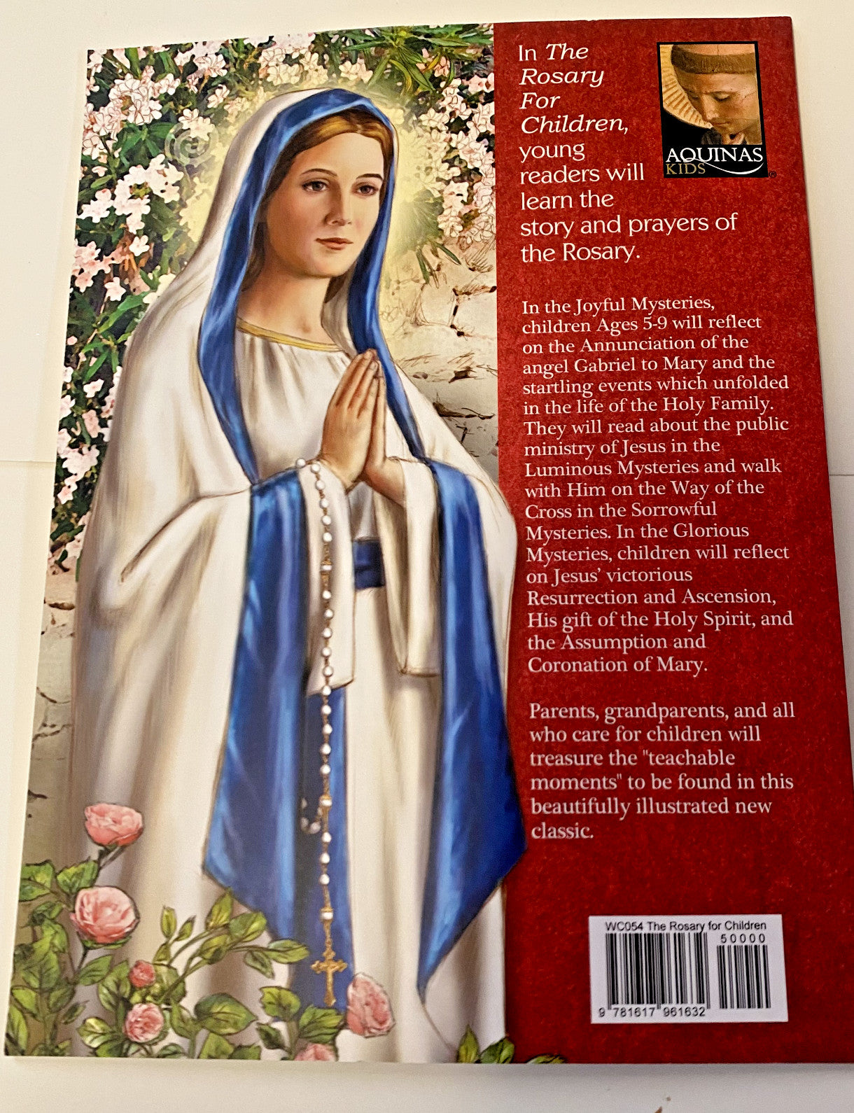 Children's paperback rosary book by Bob and Penny Lord Journeys of Faith, featuring illustrations and Christian prayer content.