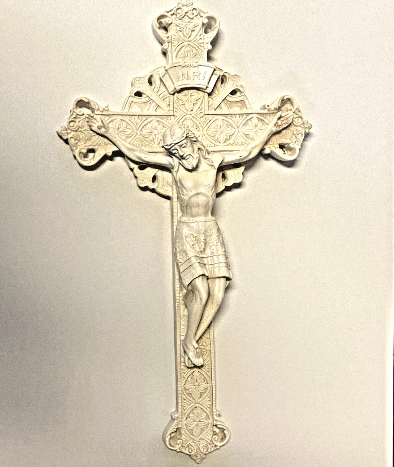 Whitewash 9" Wall Crucifix , New #AB-171