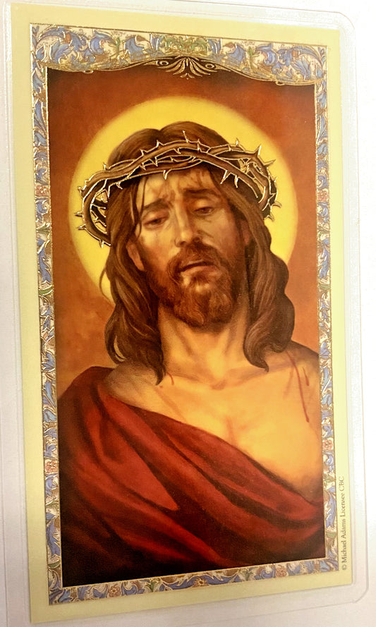 Saint Gertrude "Prayer for Souls in Purgatory" Laminated , New #PCL-07