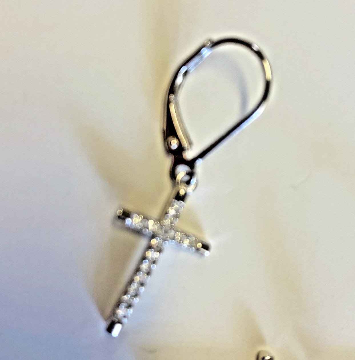 Cross 1"  925 Sterling Silver Drop Earrings, New #Gftshp-38 - Journeys of Faith