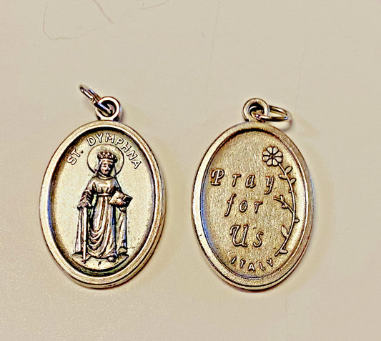 Saint Dymphna (Patron of Mental Disease) Silver tone Medal, New #MD-100 - Journeys of Faith