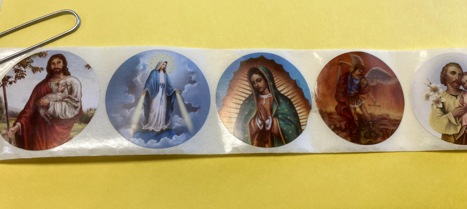 Assorted Saint Stickers, 100 count, 1.75" diam,  New #AB-041 - Journeys of Faith