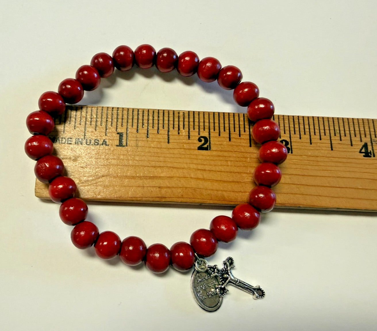 Divine Mercy  Red Stretchable  Bracelet, New #Gftshp-148 - Journeys of Faith