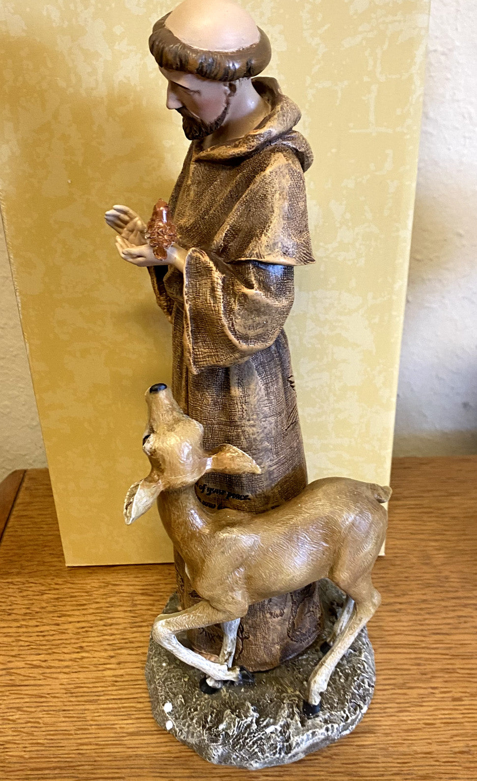 Saint Francis of Assisi 12 Inch Resin Statue with Prayer Inscription