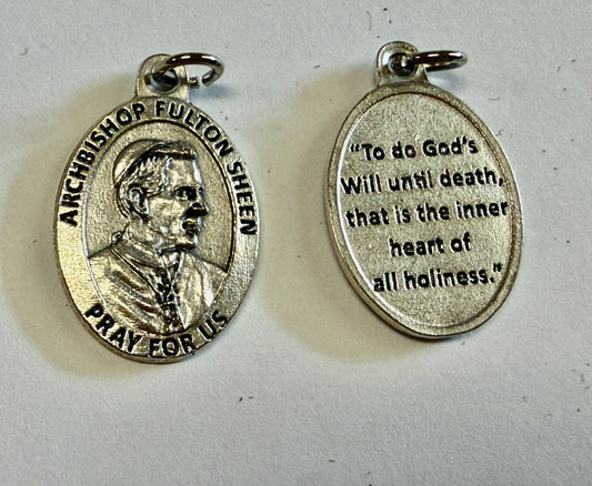 Blessed Fulton J Sheen Silver tone  1" Medal, New #MD-01