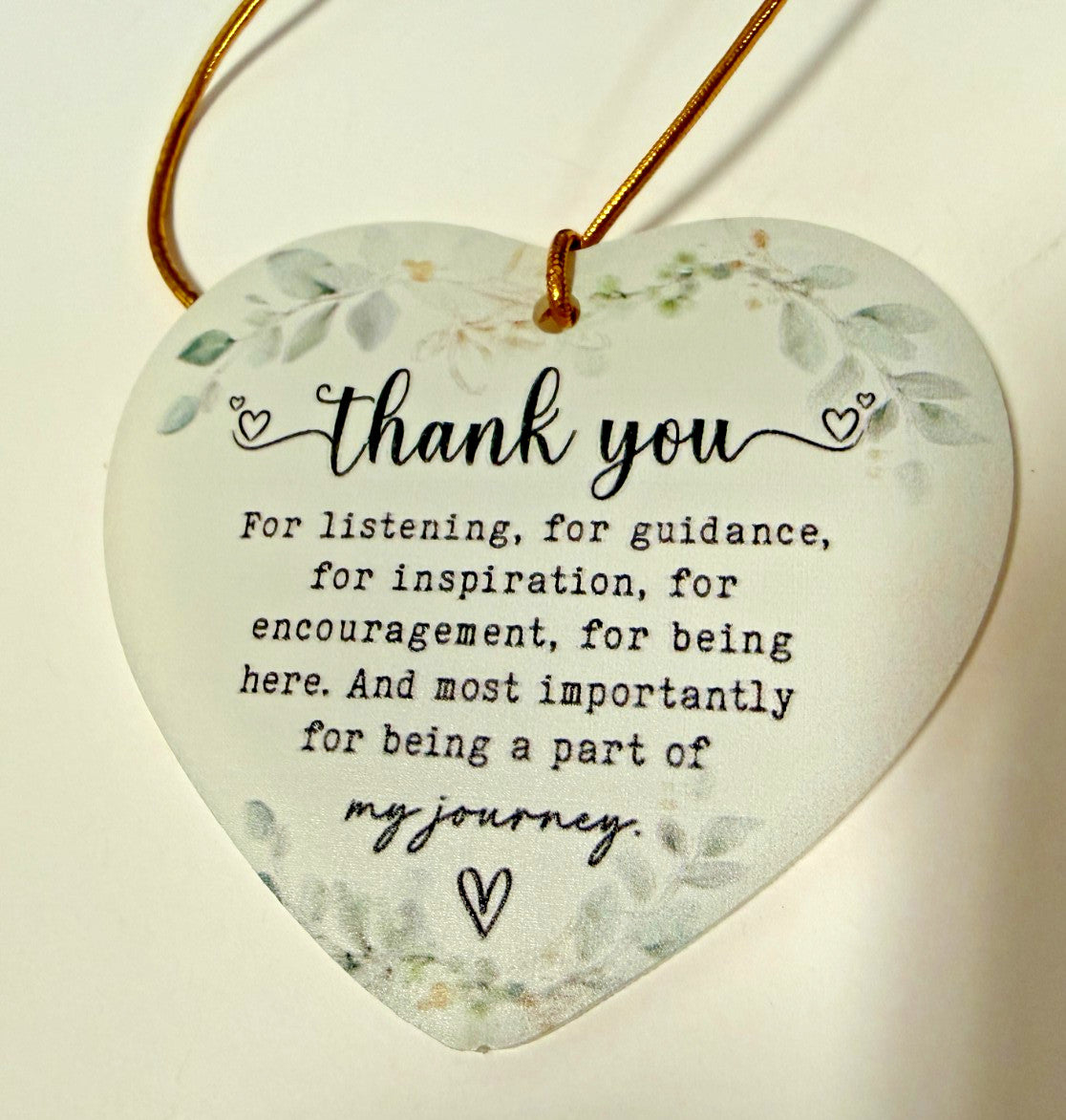 Heart Shape  Thank you/Gratitude Wood Ornament, New #Gftshp-161