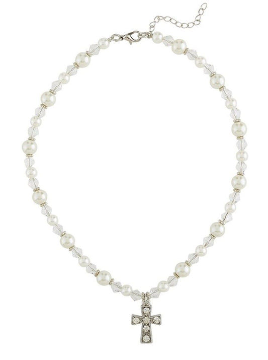 First Communion Faux Pearl/Rhinestones 14" Necklace, New  #Gftshp-90 Journeys of Faith Collectibles:Religion & Spirituality:Christianity:Rosaries