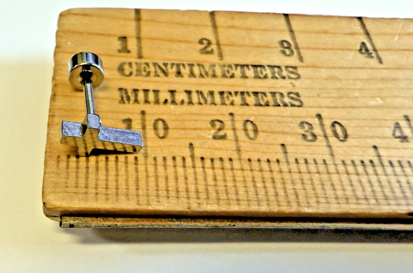 Cross Stud 10mm Earrings, New #AB-381-R2