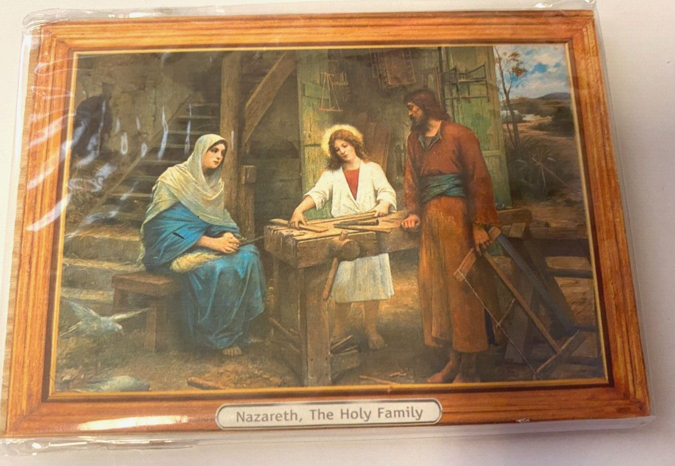 Holy Family in Nazareth magnet from Jerusalem, Christian collectible featuring religious imagery, by Bob and Penny Lord.