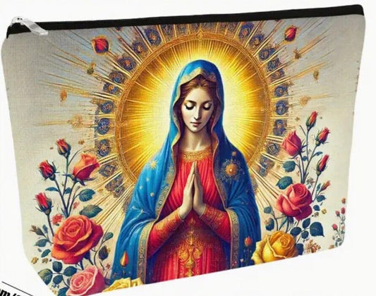 Our Blessed Mother Mary Stained Glass Design Pouch, New, #AB-310-R2