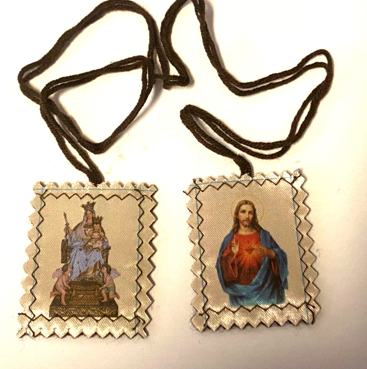 Our Lady of Mount Carmel & Sacred Heart  of Jesus Brown Scapular,New#Gftshp-07 - Journeys of Faith