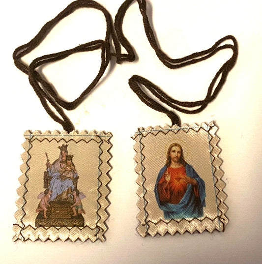 Our Lady of Mount Carmel & Sacred Heart  of Jesus Brown Scapular,New#Gftshp-07 - Journeys of Faith