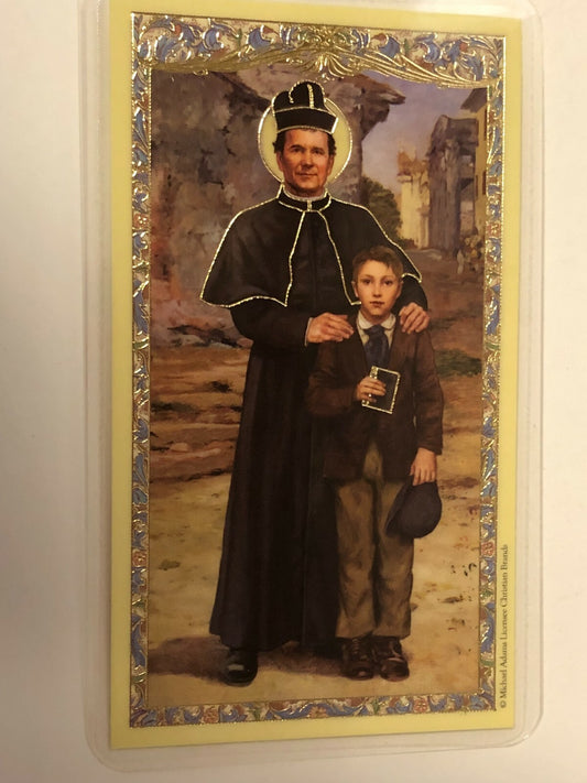 Saint John Bosco  (Don Bosco) Laminated Prayer Card, New #PCL-32