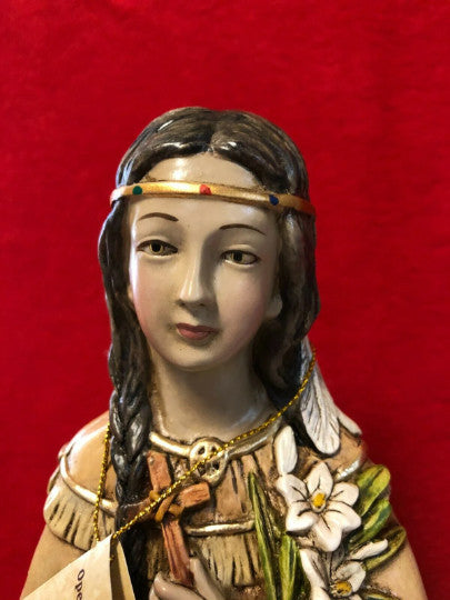 Saint Kateri Tekakwitha Statue 16" New From Colombia #L072 - Journeys of Faith