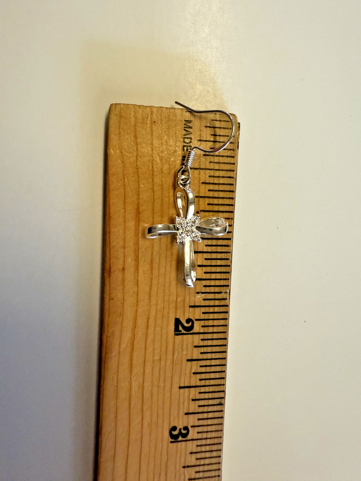 .925 Sterling Silver 1.50" Cross Earrings, New #AB-380-R2 - Journeys of Faith