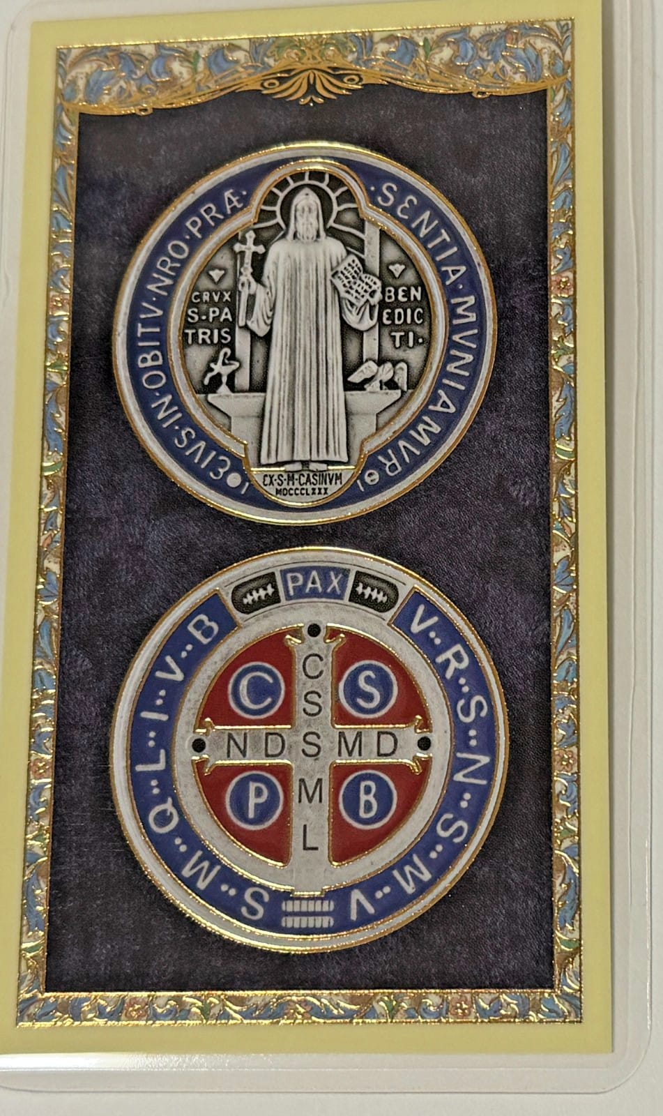 Saint Benedict the Symbolic Meaning of the Medal, Laminated Card, New #PCL-02 Journeys of Faith Collectibles:Religion & Spirituality:Christianity:Holy Cards