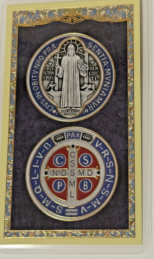 Saint Benedict the Symbolic Meaning of the Medal, Laminated Card, New #PCL-02 Journeys of Faith Collectibles:Religion & Spirituality:Christianity:Holy Cards