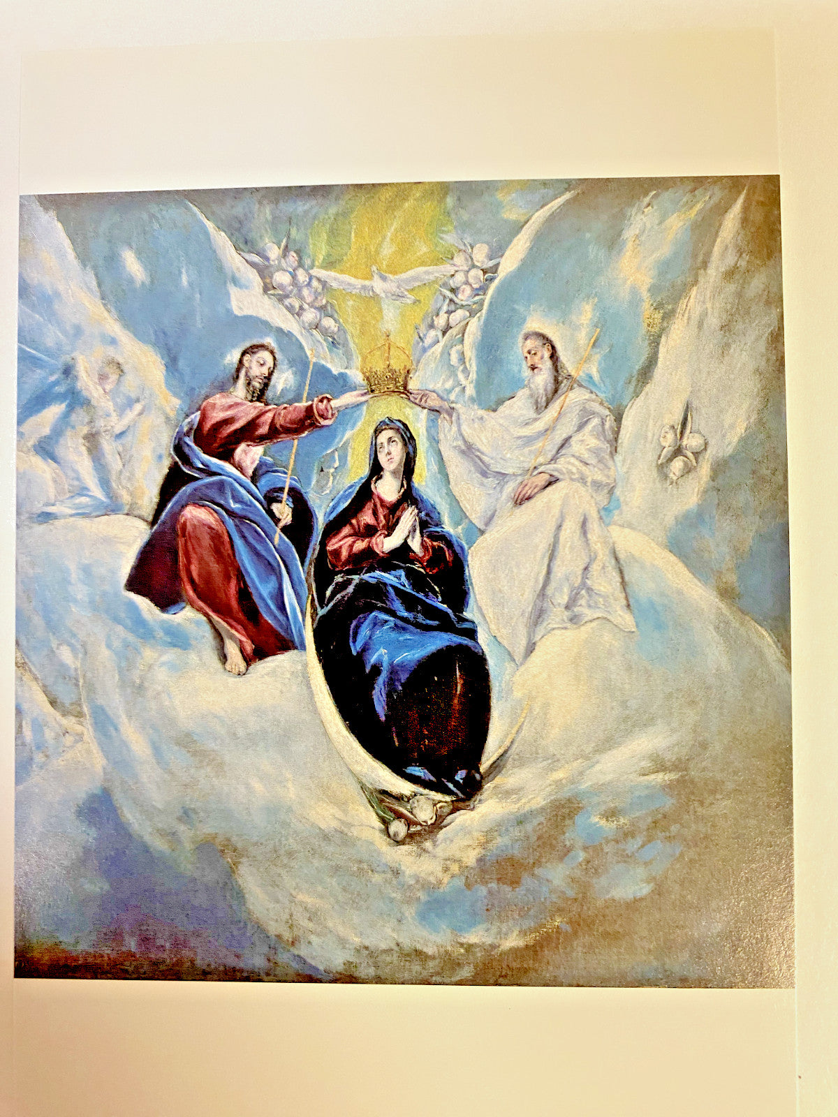 6-inch Coronation of Virgin Mary religious print by Bob and Penny Lord, featuring detailed artwork of Mary’s crowning.