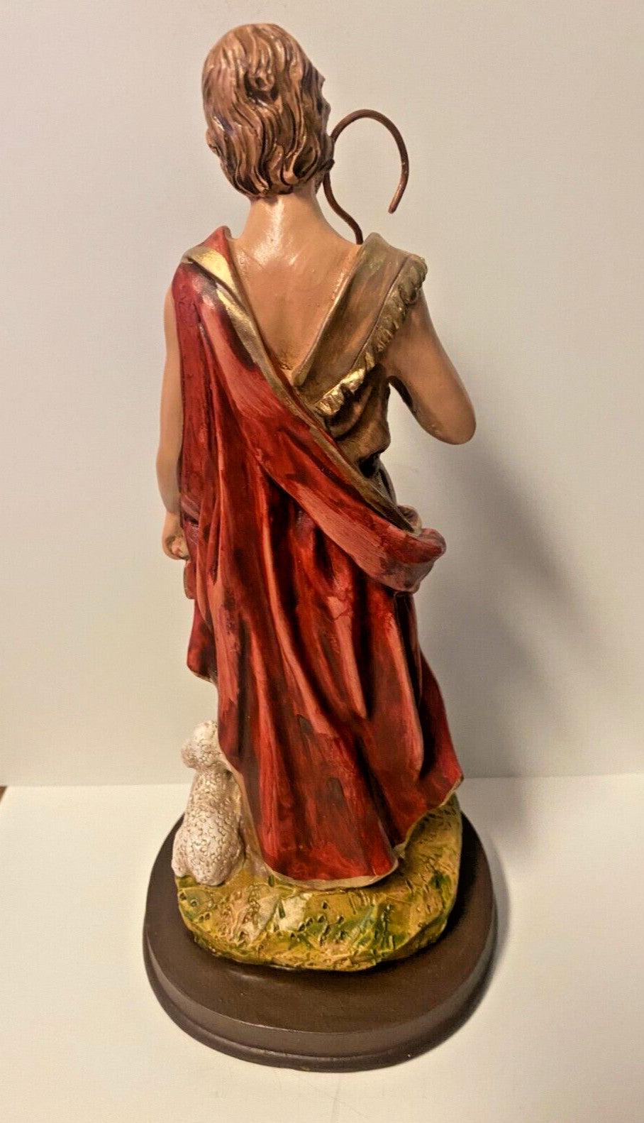 Hand-painted 8-inch Saint John the Baptist statue by Bob and Penny Lord, a religious Christian figurine from Colombia.