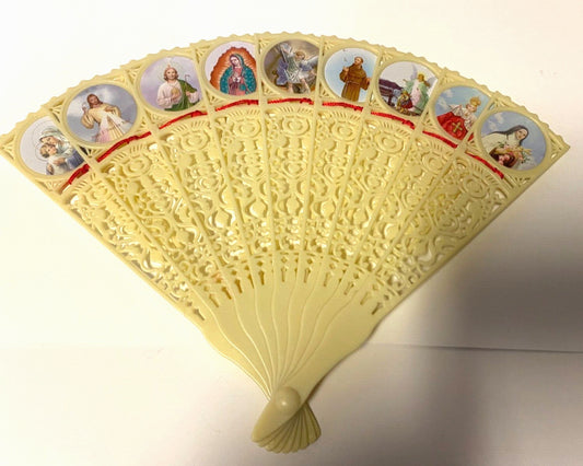 Saints Celluloid Panel Small Fan, New