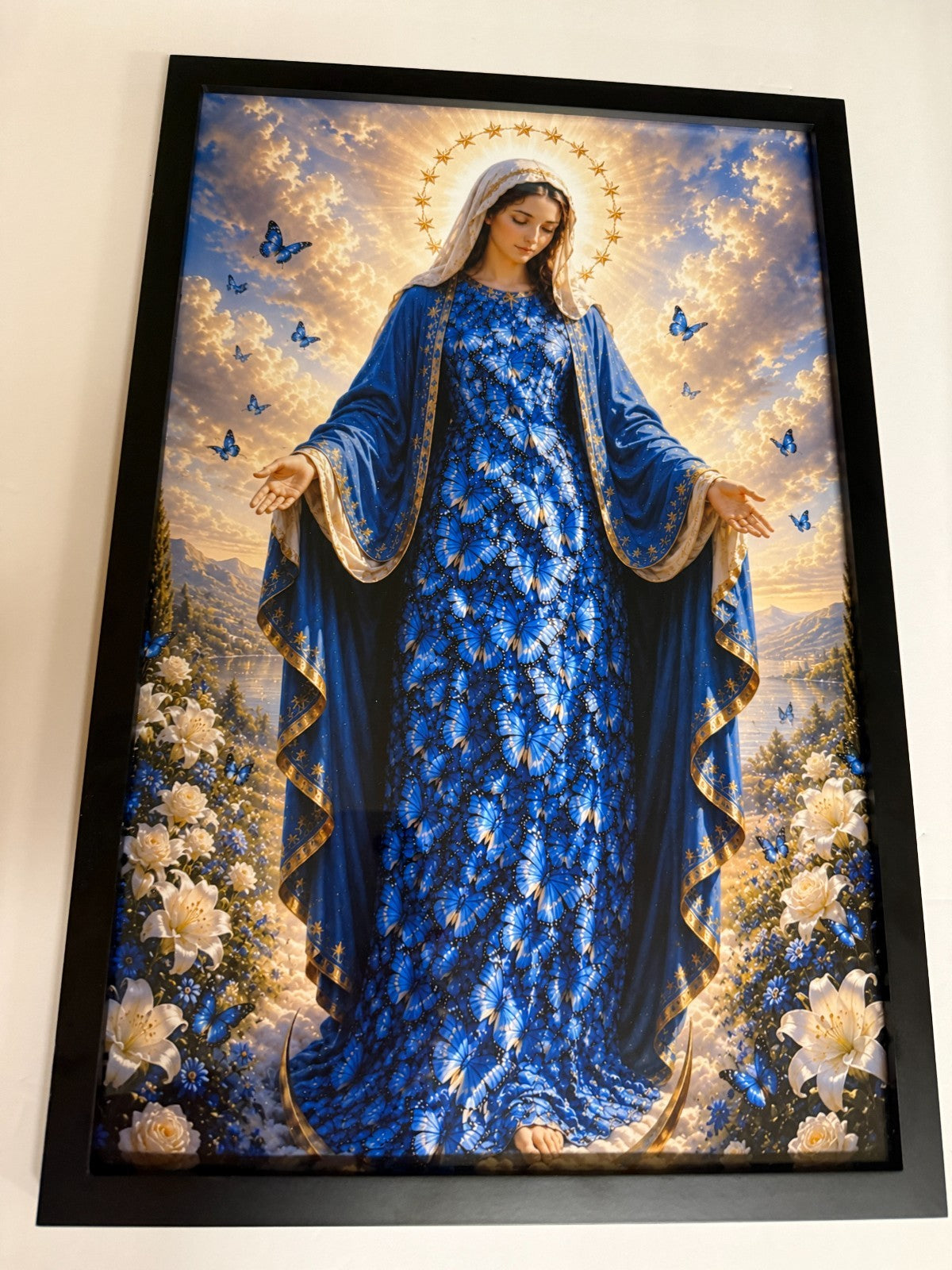 Madonna of the Butterflies Framed Print, 18" x 12", New #Gftshp-198