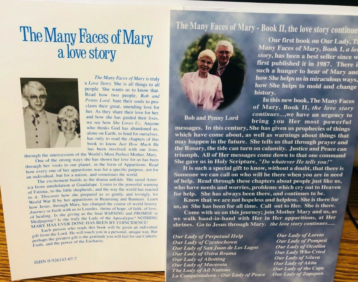 Cover image of "The Many Faces of Mary, Book 1 + II" by Bob and Penny Lord, religious books from Journeys of Faith.