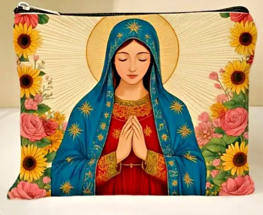 Virgin Mary Floral Design Pouch, New, #AB-308-R2 Bob and Penny Lord Journeys of Faith Collectibles:Religion & Spirituality:Christianity:Other Christian Collectibles